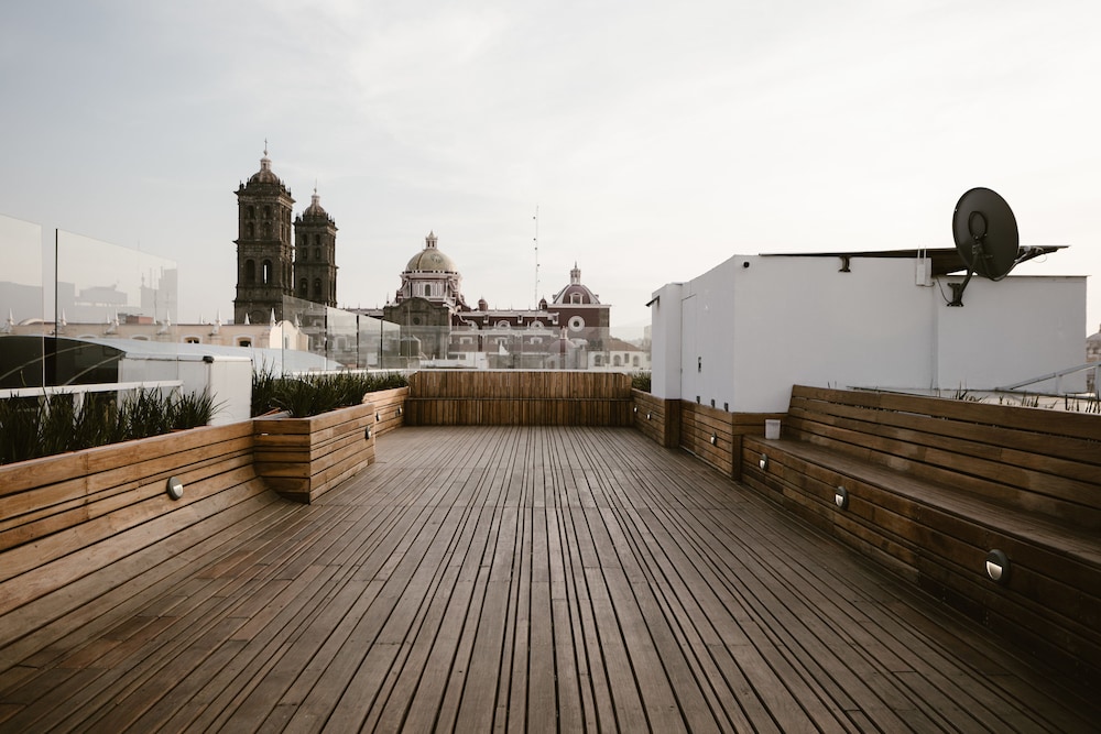 Terraza del hotel Quinta Esencia en Puebla